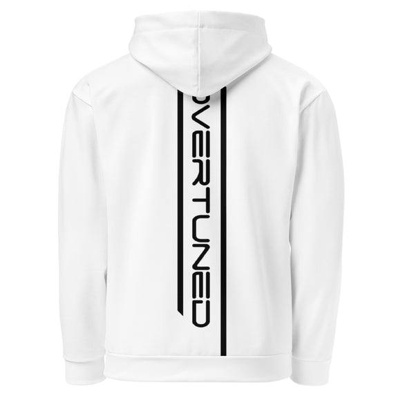 Unisex Cotton Hoodie featuring Overtuned logo on the back, designed for style and comfort in premium quality.