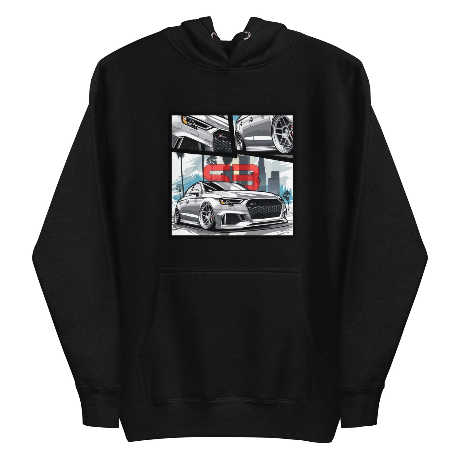 Organic Cotton Kids T-Shirt hoodie mockup in black color