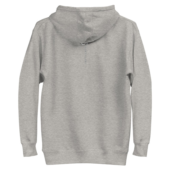 Organic Cotton Unisex Hoodie in light gray – product mockup