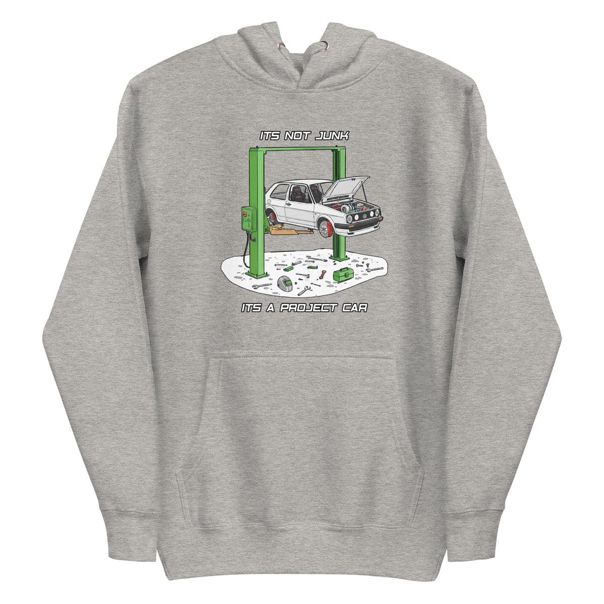 Grey graphic Unisex Hoodie product mockup