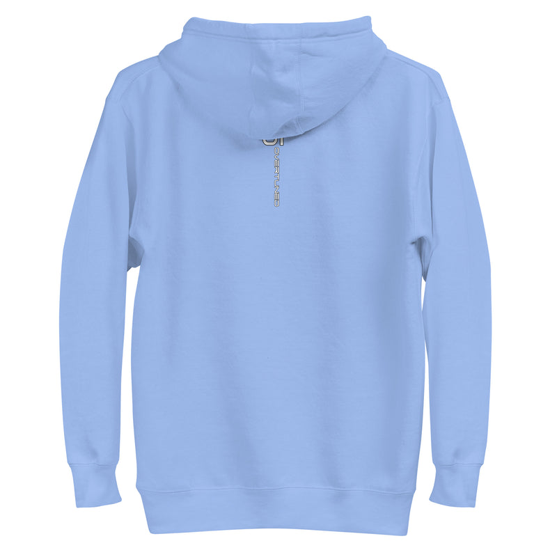 Organic Cotton Unisex Hoodie in sky blue – product mockup