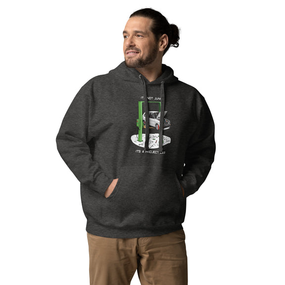 Model wearing dark olive Unisex Hoodie