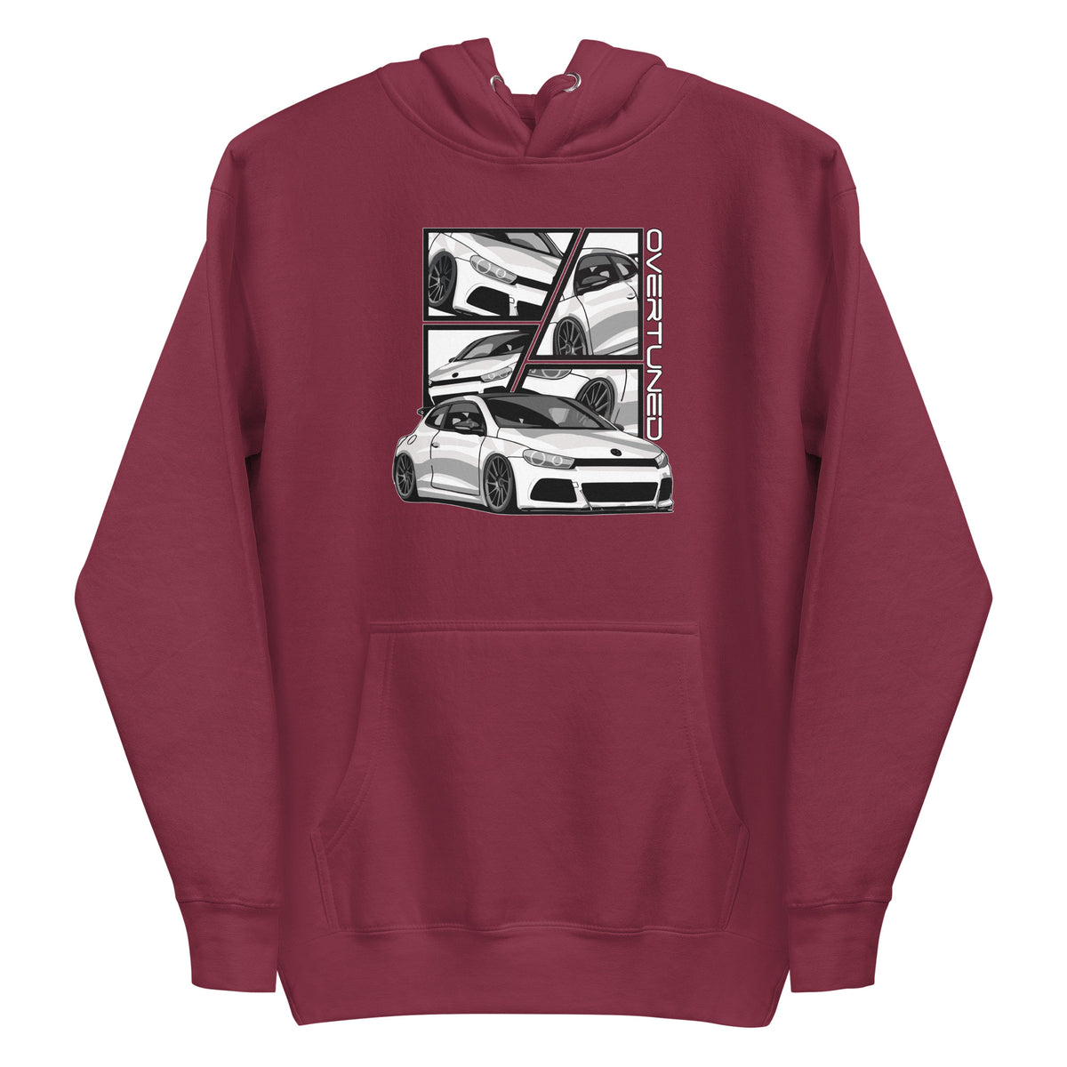 Maroon Unisex Hoodie with print mockup
