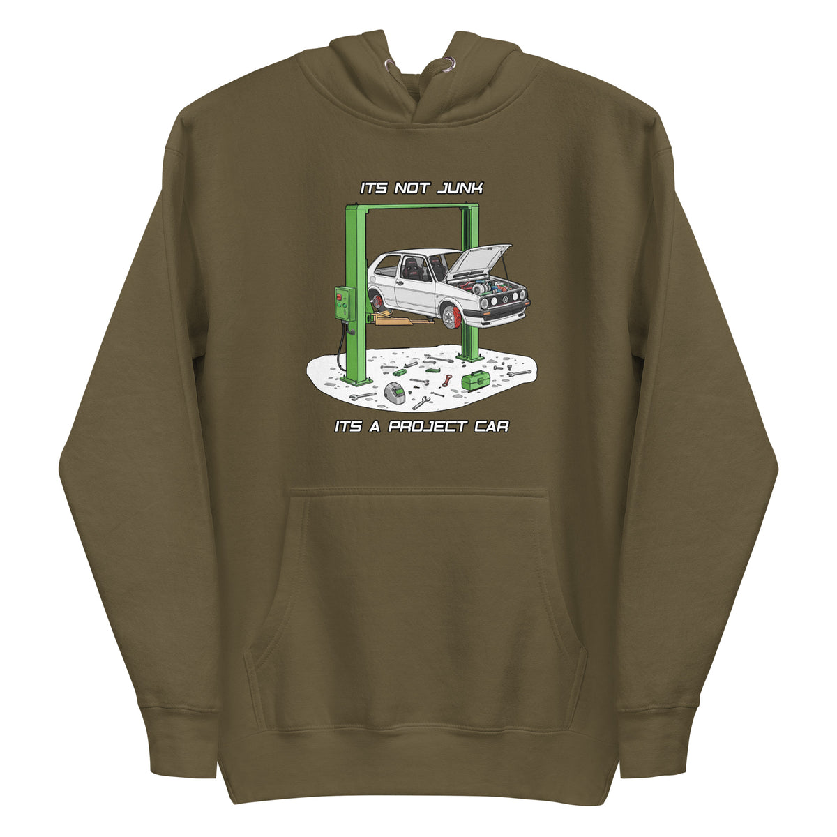 Olive graphic Unisex Hoodie product mockup