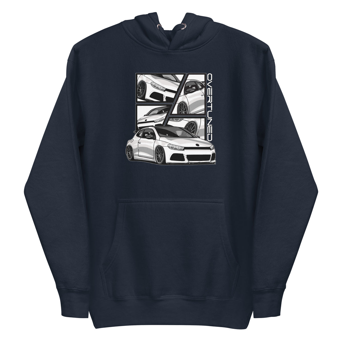 Navy Unisex Hoodie with print mockup