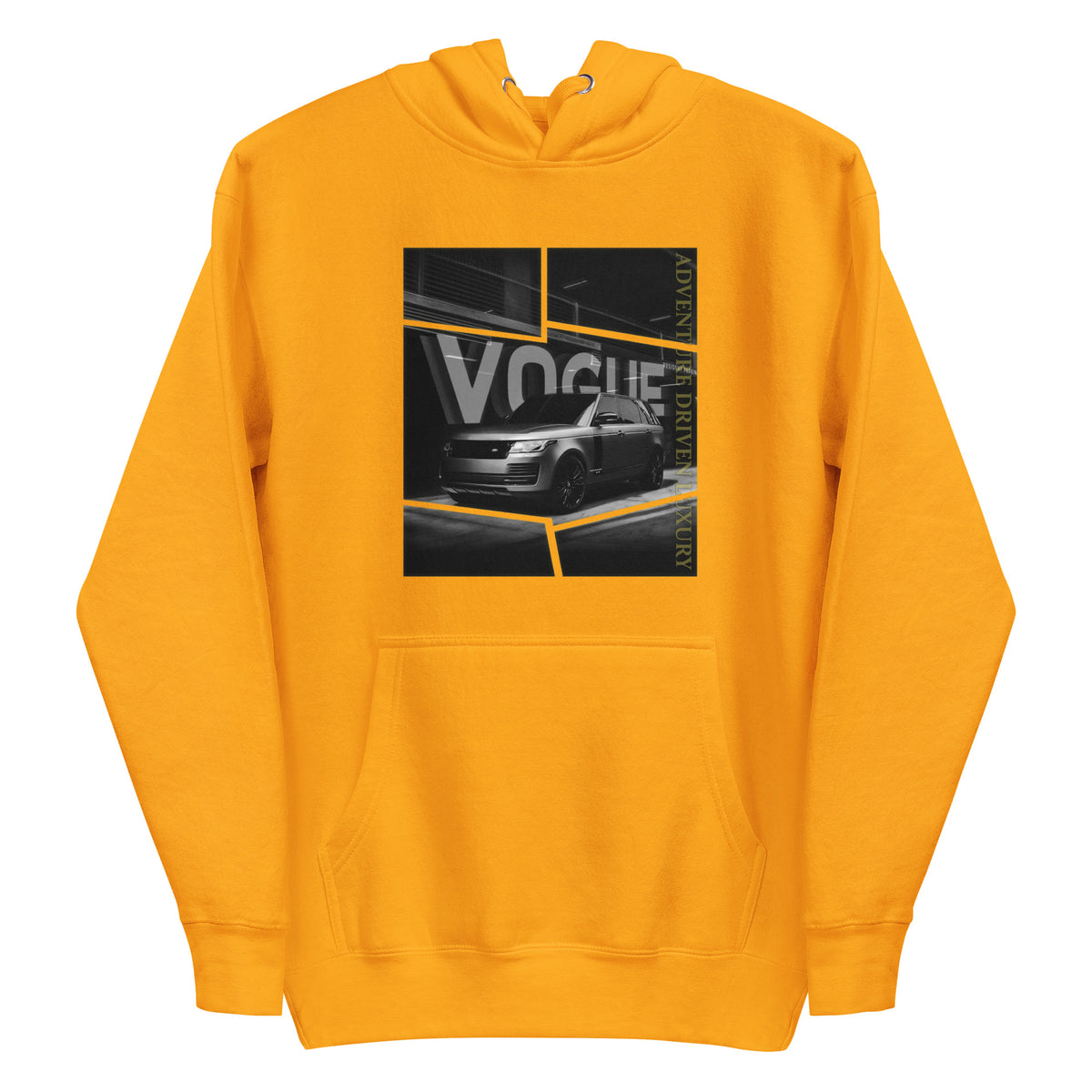 Organic Cotton Kids T-Shirt – Golden Yellow Hoodie Mockup with Design