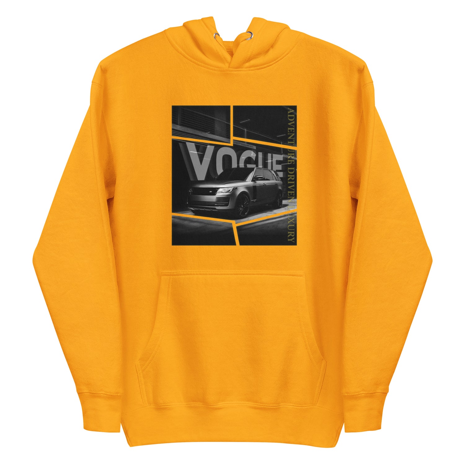 Organic Cotton Kids T-Shirt – Golden Yellow Hoodie Mockup with Design