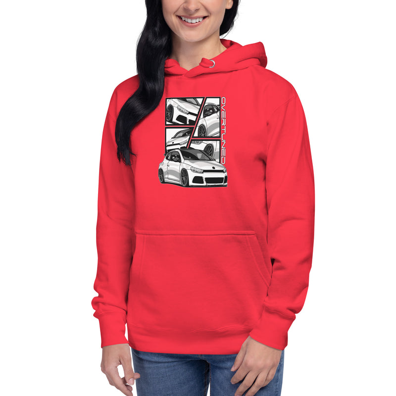 Red Unisex Hoodie with print mockup