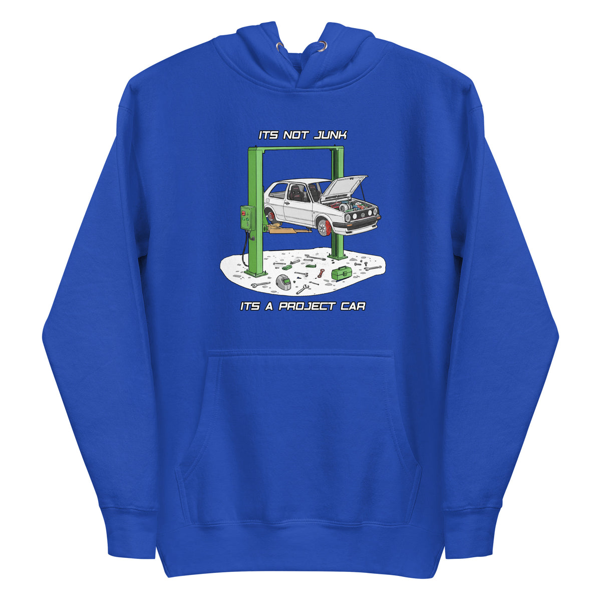 Blue graphic Unisex Hoodie product mockup