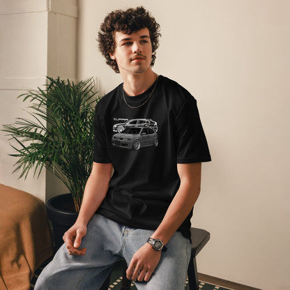 Model wearing black Cupra Leon Organic Cotton T-Shirt