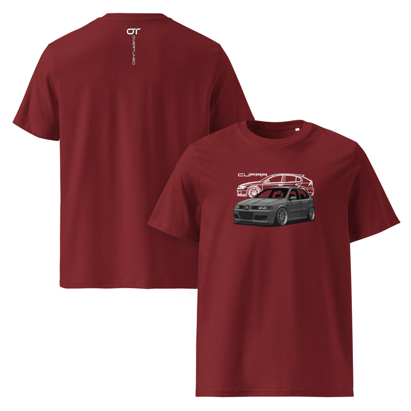 Red Cupra Leon Organic Cotton T-Shirt product mockup
