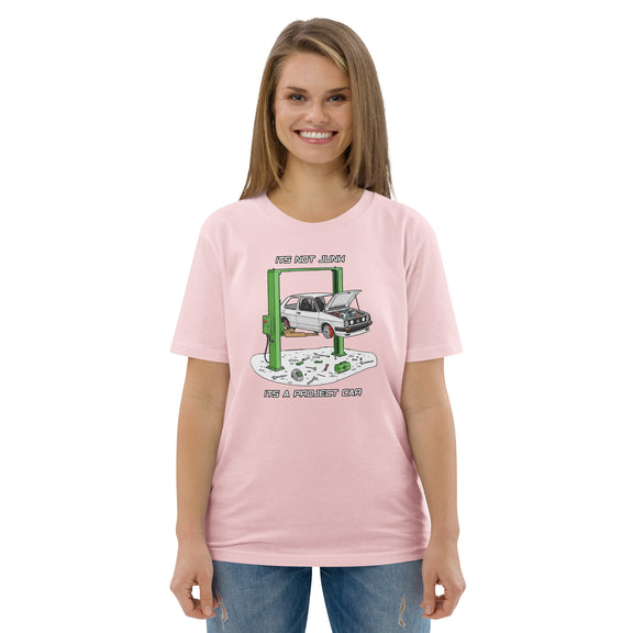 Organic Cotton Unisex T-Shirt cotton pink product mockup