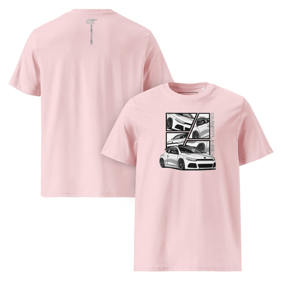 Organic Cotton Unisex T-Shirt pink mockup
