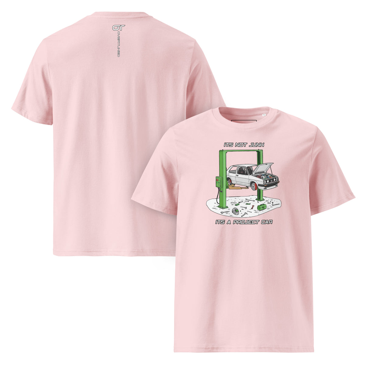 Organic Cotton Unisex T-Shirt cotton pink product mockup