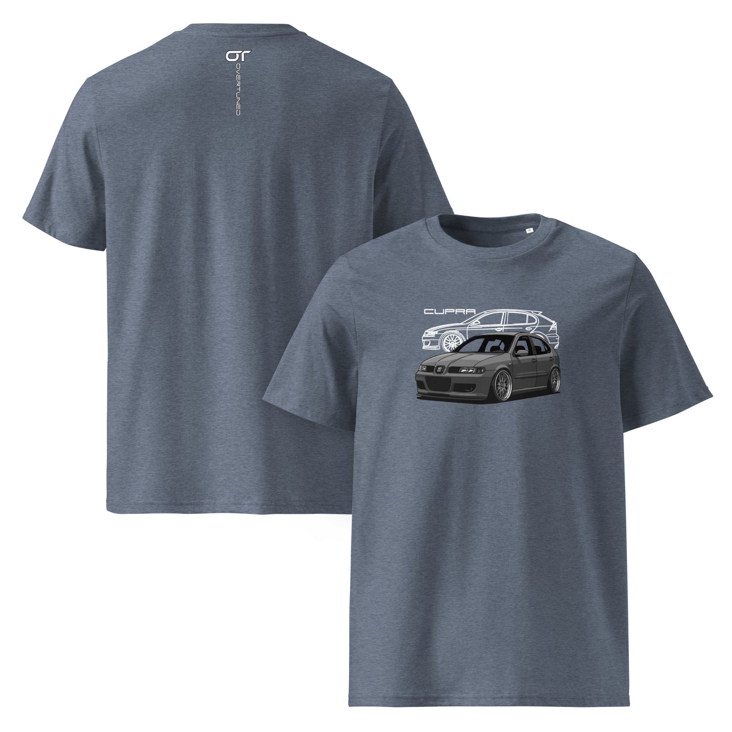 Grey Cupra Leon Organic Cotton T-Shirt product mockup