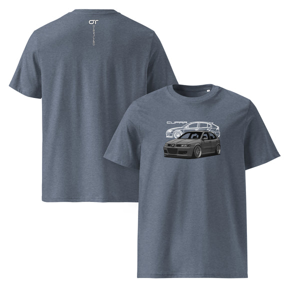 Grey Cupra Leon Organic Cotton T-Shirt product mockup