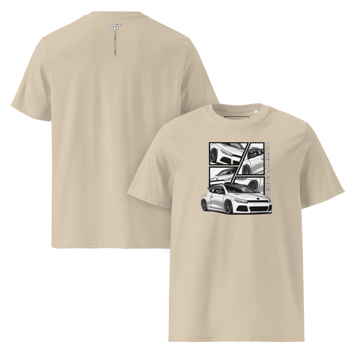 Organic Cotton Unisex T-Shirt beige mockup