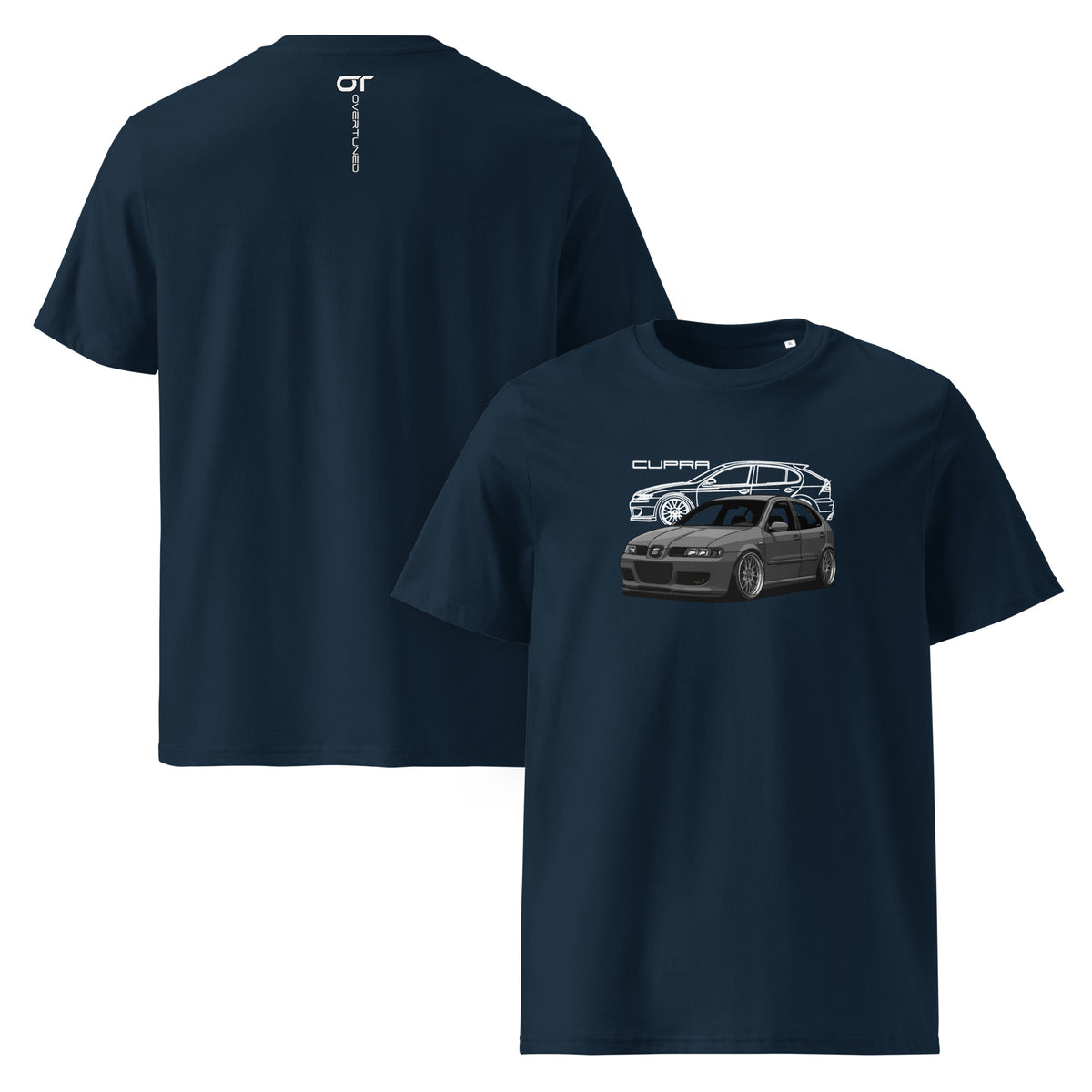 Navy blue Cupra Leon Organic Cotton T-Shirt product mockup