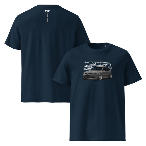 Navy blue Cupra Leon Organic Cotton T-Shirt product mockup