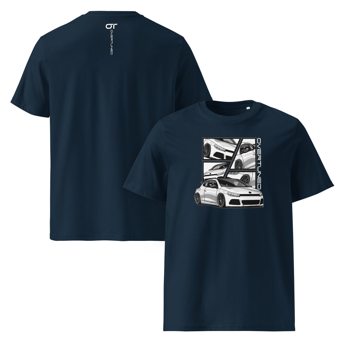Organic Cotton Unisex T-Shirt navy blue mockup