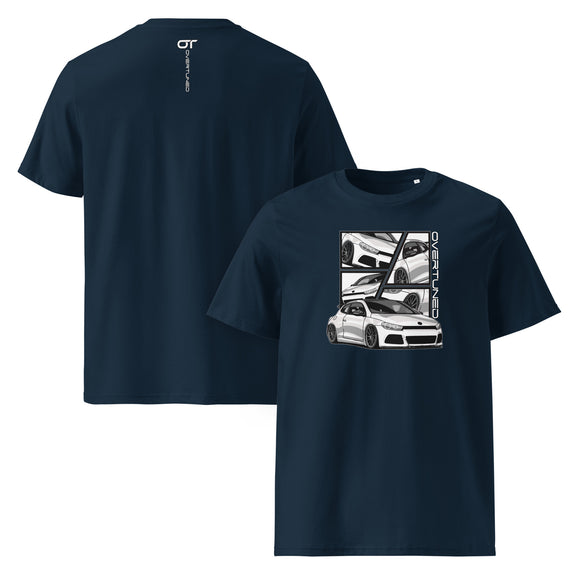 Organic Cotton Unisex T-Shirt navy blue mockup