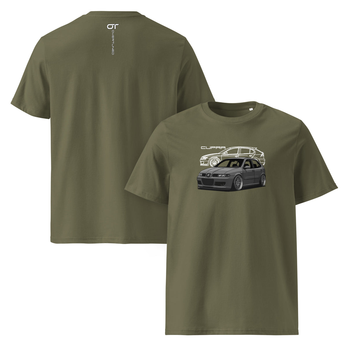 Khaki Cupra Leon Organic Cotton T-Shirt product mockup