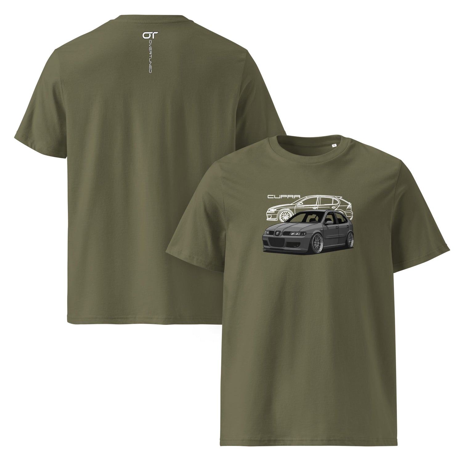 Khaki Cupra Leon Organic Cotton T-Shirt product mockup