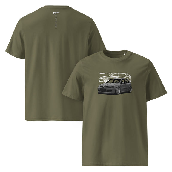 Khaki Cupra Leon Organic Cotton T-Shirt product mockup