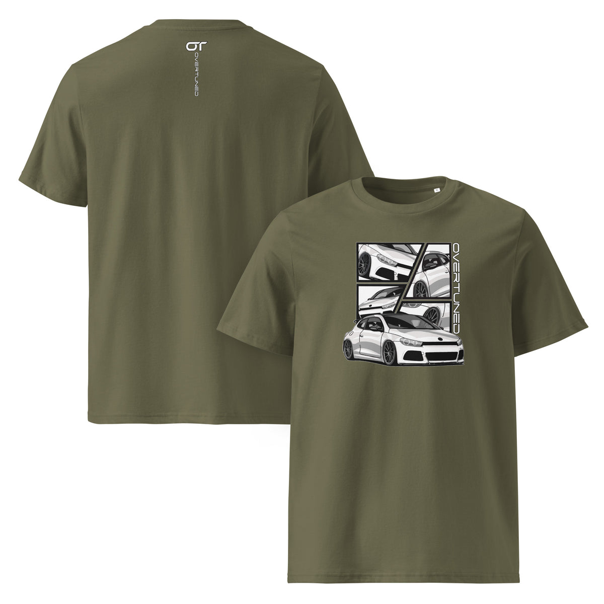 Organic Cotton Unisex T-Shirt olive green mockup
