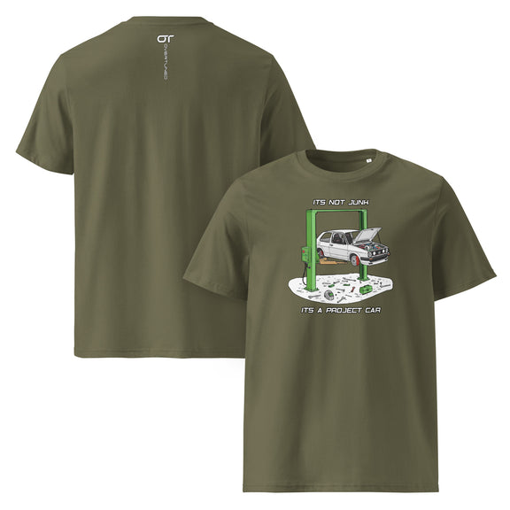 Organic Cotton Unisex T-Shirt khaki color product mockup