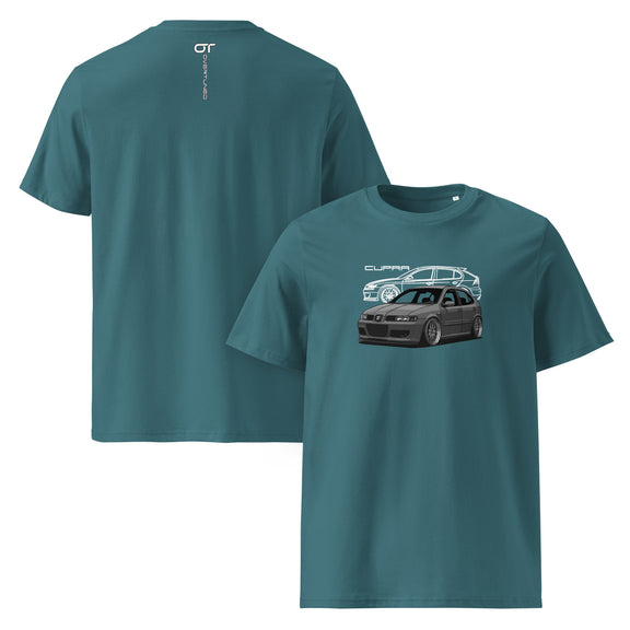 Teal Cupra Leon Organic Cotton T-Shirt product mockup