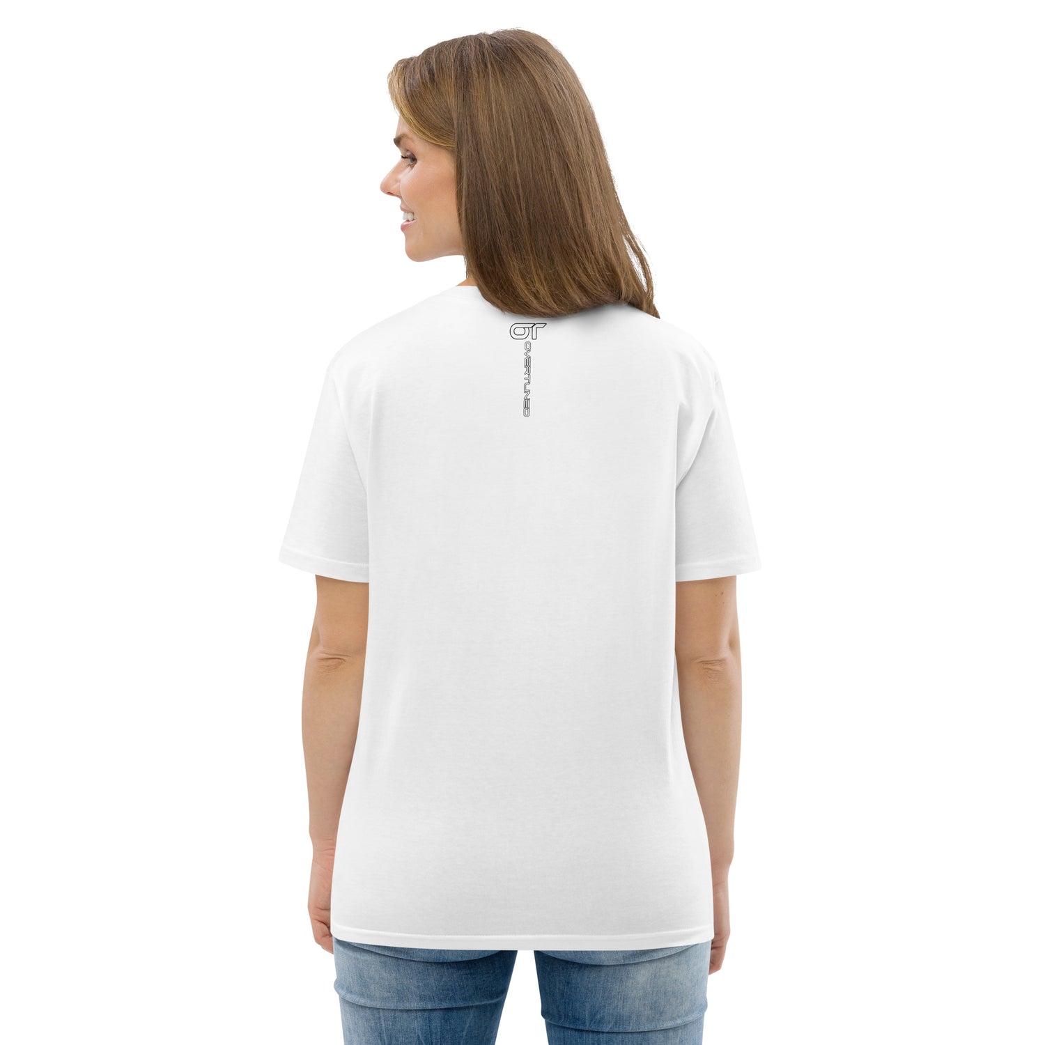 White Organic Cotton Kids T-Shirt model wearing front view